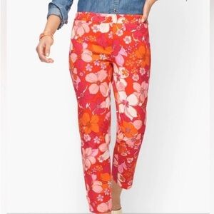 Talbots Perfect Crop Pants Tossed Flowers Size 4
